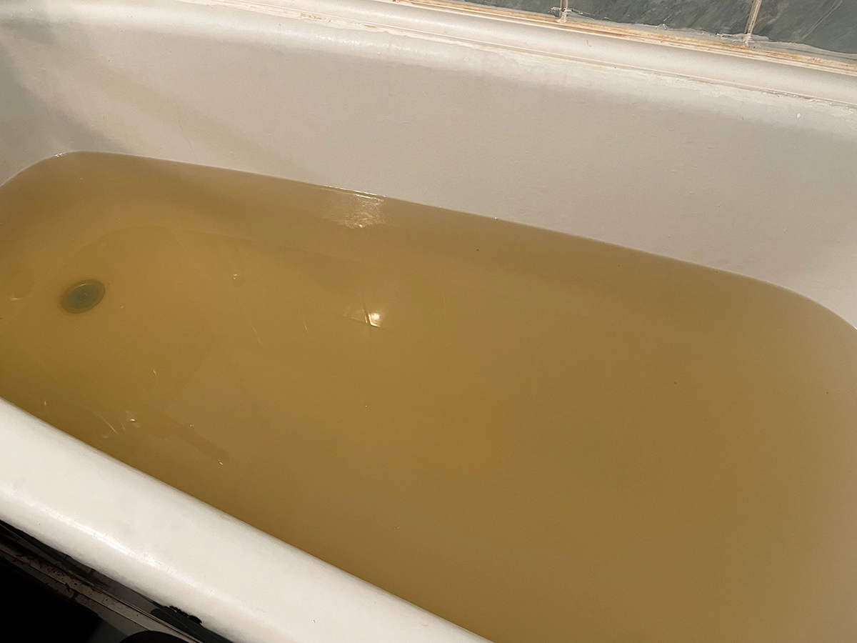 toilet draining into the tub